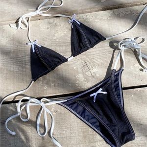 Frankie’s Bikinis x Gigi Hadid Black Bow Bikini